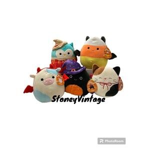 Squishmallows Halloween Bundle of 5 8” Belana, Cam, Winston, Gildie and Delie